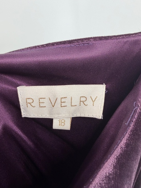 Revelry Women's Aurora Velvet One Shoulder Dress - Purple - 18 - Picture 5 of 11